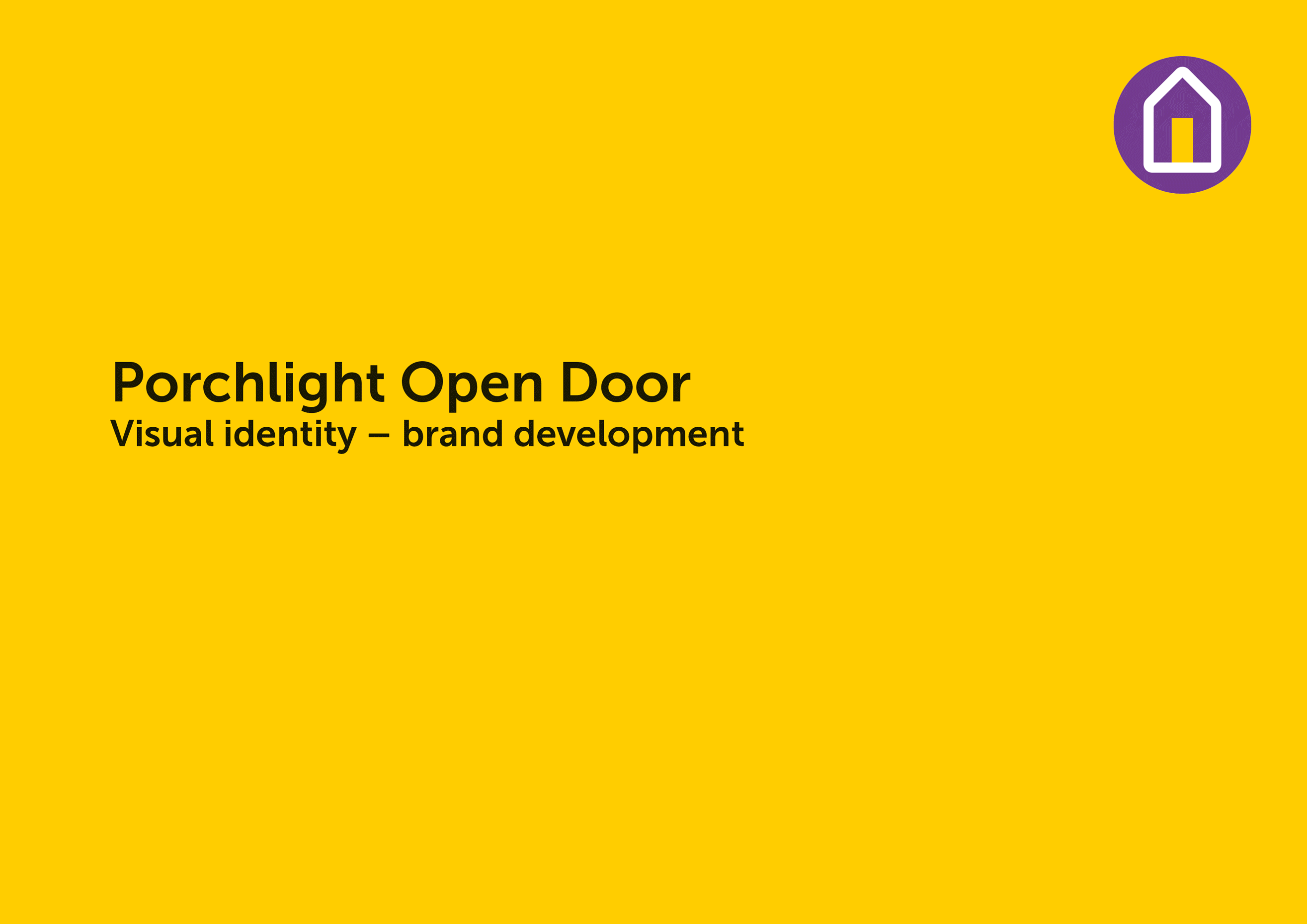 Porchlight Open Door - visual identity development for community project run by Porchlight charity