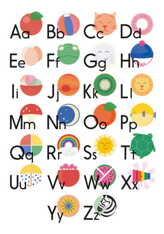 Educational art print of alphabet
